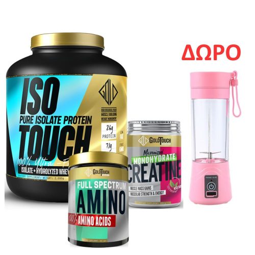 GoldTouch Nutrition Premium Iso Touch 86% 2000gr + Creatine Monohydrate 400gr + Full Spectrum AMINO 300caps + ΔΩΡΟ BLENDER