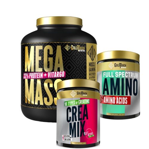 GoldTouch Nutrition Mega Mass 2000gr + CREA Mix 200gr + Full Spectrum AMINO 300caps