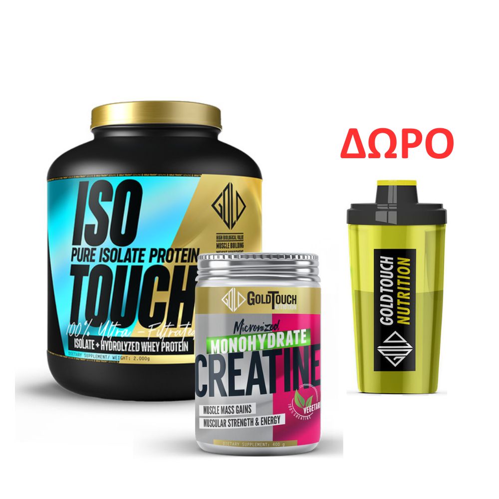 GoldTouch Nutrition Premium Iso Touch 86% 2000gr + Creatine Monohydrate 400gr + ΔΩΡΟ Shaker 500ml