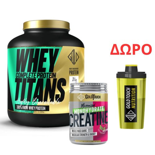 GoldTouch Nutrition Whey Titans Zero 2000gr + Creatine Monohydrate 400gr + ΔΩΡΟ SHAKER 500ML